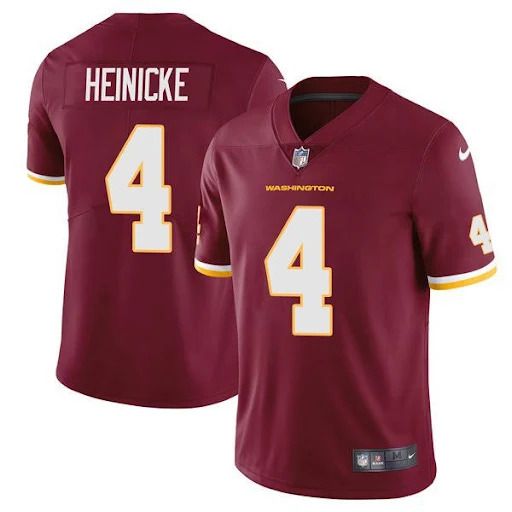 Men Washington Redskins #4 Taylor Heinicke Nike Red Vapor Limited NFL Jersey